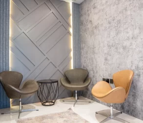 Comfortable modern lounge seating area at WTC Riyadh with premium interior design.